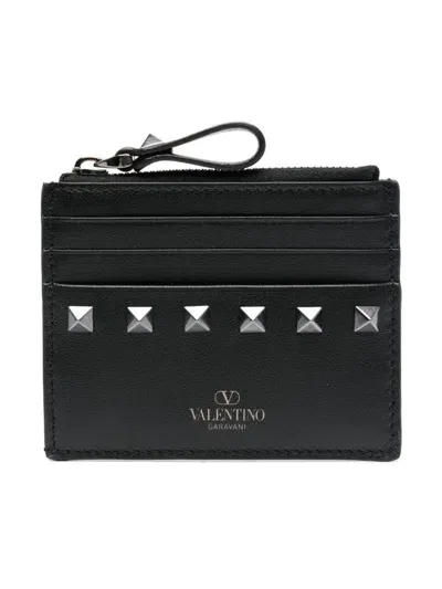 Valentino Garavani "rockstud" Card Holder In Black