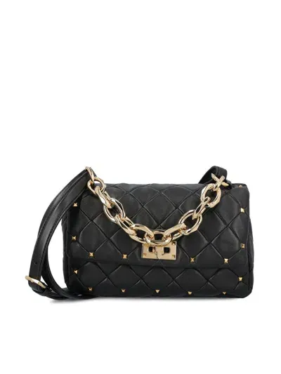 Valentino Garavani Rockstud Spike Shoulder Bag In Black