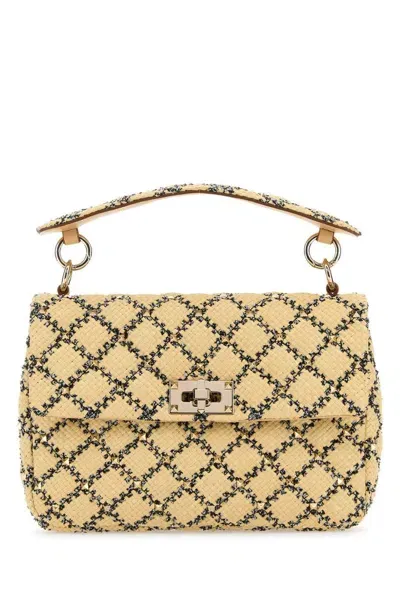 Valentino Garavani Rockstud Spike Medium Tote Bag In Beige