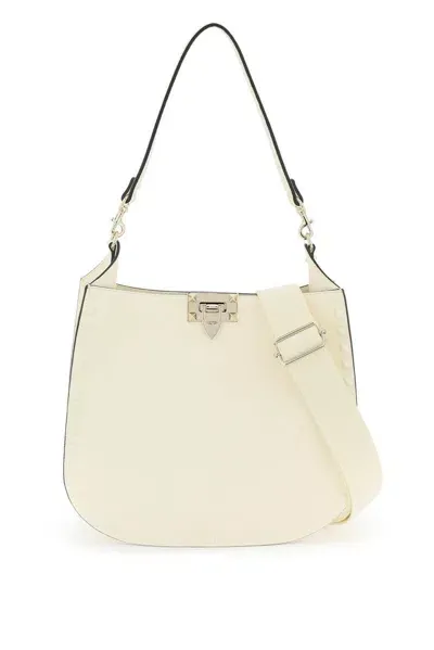 Valentino Garavani Rockstud Strapped Shoulder Bag In White