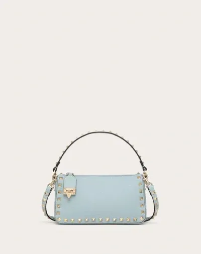 Valentino Garavani Small Rockstud Grainy Calfskin Crossbody Bag Woman Porcelain Blue Uni