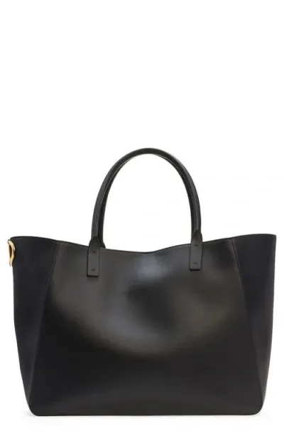 Valentino Garavani Vlogo Side Small Leather Tote Bag In Nero