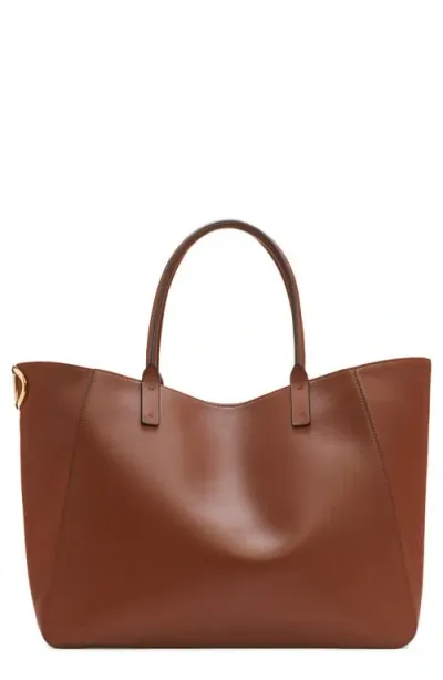 Valentino Garavani Leather Tote Bag In Tobacco