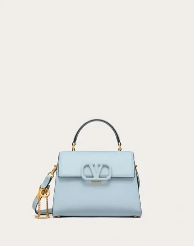 Valentino Garavani Small Vsling Grainy Calfskin Handbag Woman Porcelain Blue/grey Uni In 青磁器/グレー