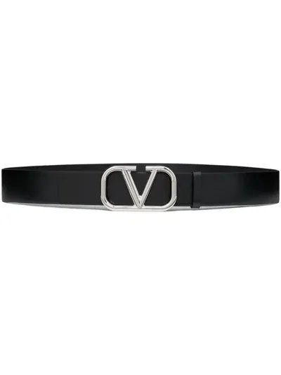 Valentino Garavani Vlogo Signature 40mm Leather Belt In Black