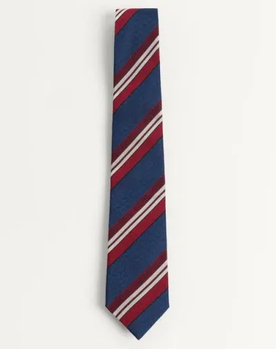 Valentino Garavani Valentie Striped Silk Tie In Multicolour