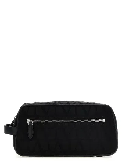 Valentino Garavani  Garavani 'black Iconographe' Wash Bag