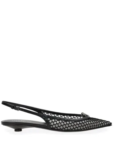 Valentino Garavani Valentino Vlogo Mesh Slingback Pumps In Black