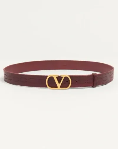 Valentino Garavani Vlogo Signature Calfskin Belt 30 Mm In Violet