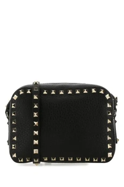 Valentino Garavani Black Leather Rockstud Crossbody Bag