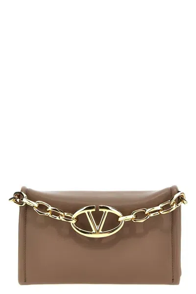 Valentino Garavani Women  'vlogo Chain' Clutch Bag In Brown