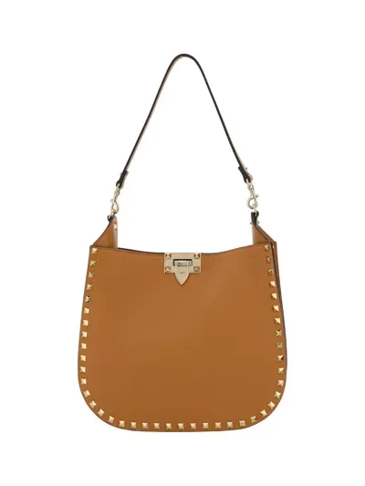 Valentino Garavani Hobo Bag | Rockstud | Vit.st.alce/nastro In Brown