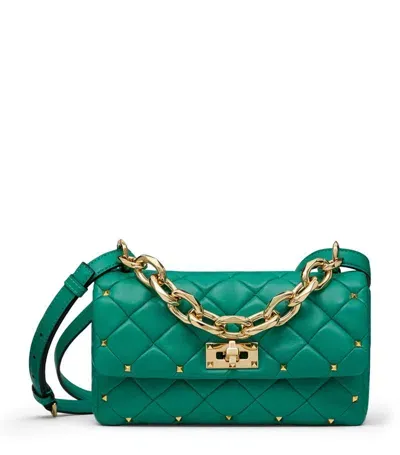 Valentino Garavani Rockstud Spike Shoulder Bag In Green