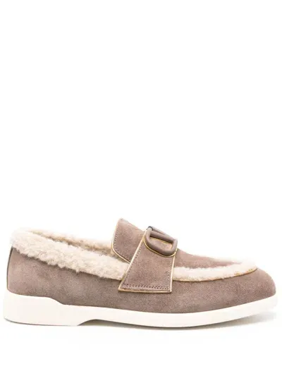 Valentino Garavani Leisure Flows Loafers In Neutrals