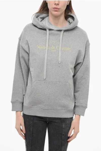 Valentino Lurex Embroidered Maison De Couture Hoodie In Grau