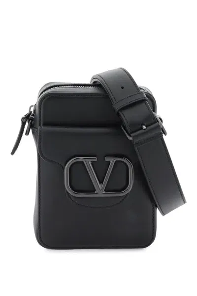 Valentino Garavani Men's Locã² Mini Crossbody Bag In Nero