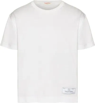 Valentino Men's Logo Cotton T-shirt In White