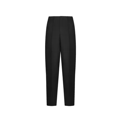 Valentino Wool And Silk Pants In Black