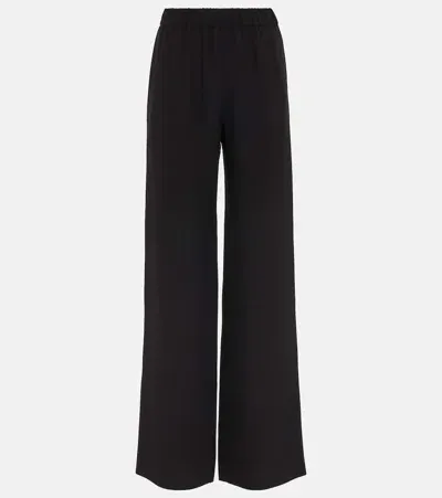 Valentino Weite Mid-rise-hose Aus Seide In Schwarz