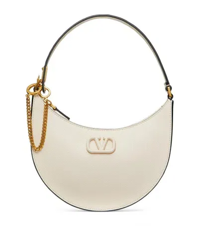 Valentino Garavani Neutral Vsling Leather Hobo Bag In Neutrals