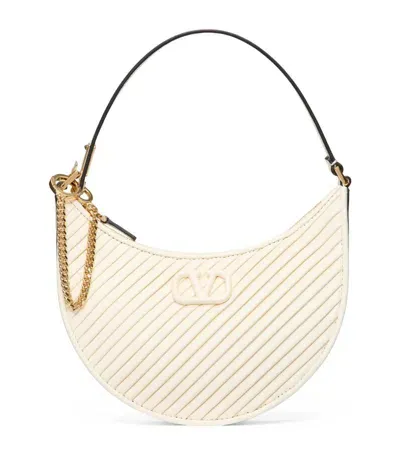 Valentino Garavani Mini Lambskin Vlogo Signature Shoulder Bag In Neutrals