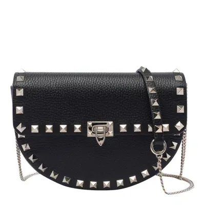 Valentino Garavani Mini Rockstud Shoulder Bag In Black