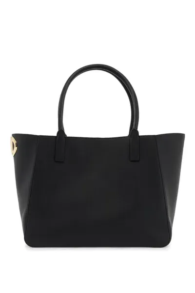 Valentino Garavani Nappa Calfskin Vlogo Side Tote Bag In Black