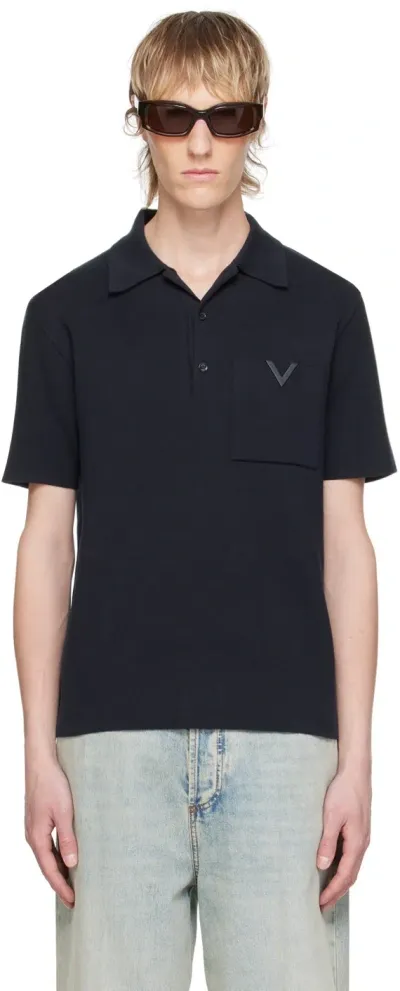 Valentino Navy Hardware Polo In 598 Navy