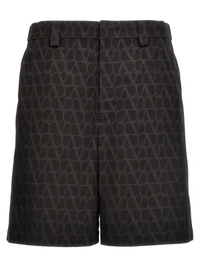 Valentino Shorts With Toile Iconographe Motif In Black