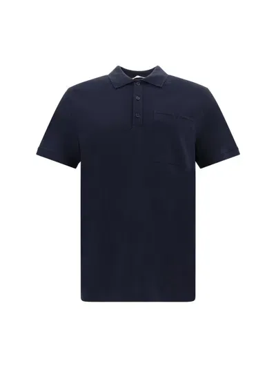 Valentino Button Detailed Short-sleeved Polo Shirt In Blue