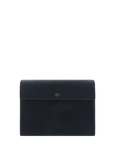 Valentino Garavani Pouch In Nero/cacao