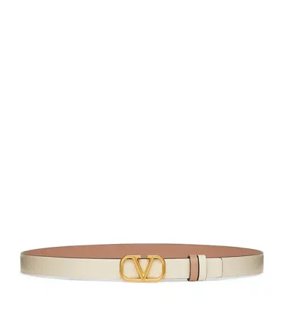 Valentino Garavani Reversible Vlogo Signature Belt In Ivory