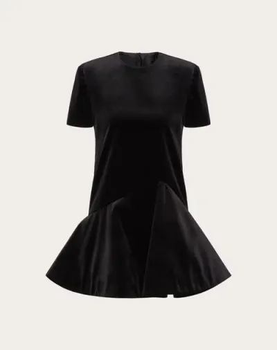 Valentino Robe Courte En Velours Femme Noir 50 In Black