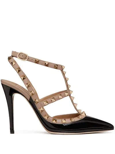 Valentino Garavani Rockstud 100mm Caged Pumps In Black