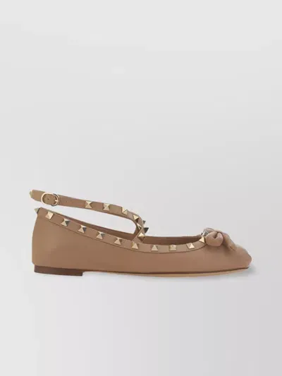 Valentino Garavani Rockstud Round Toe Ballerina Shoes In Multicolor