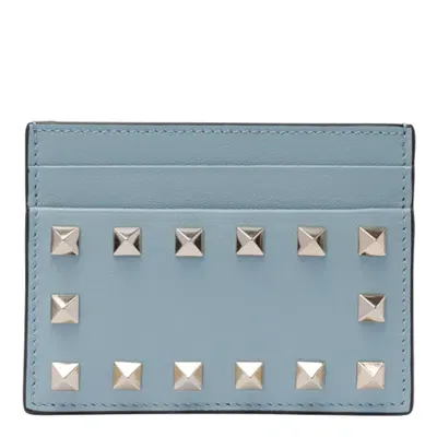 Valentino Garavani Rockstud Cards Holder In Blue