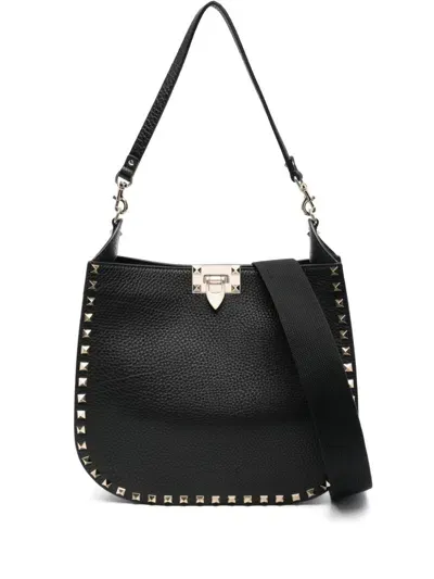 Valentino Garavani Rockstud Shoulder Bag In Black