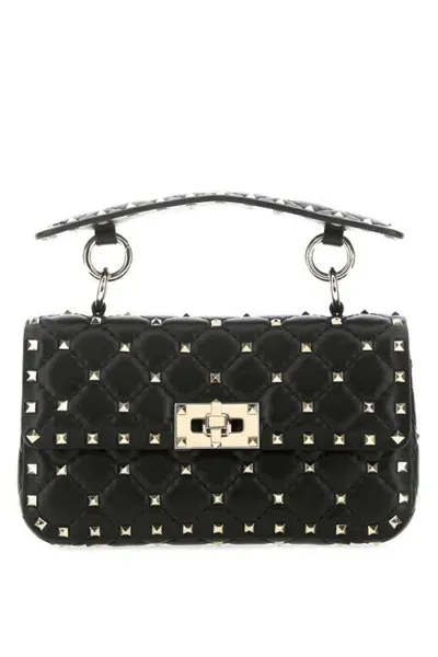 Valentino Garavani Rockstud Shoulder Bag In Black