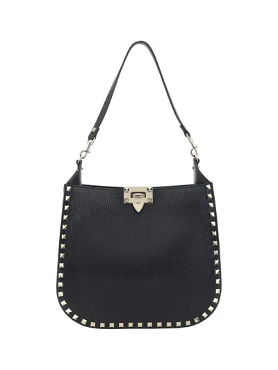 Valentino Garavani Rockstud Shoulder Bag In Nero