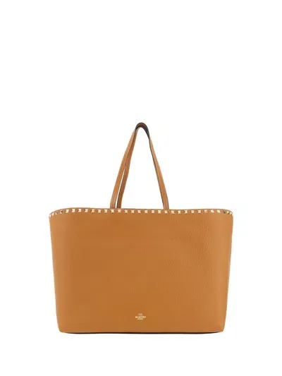 Valentino Garavani Rockstud Tote Bag In Almond Beige