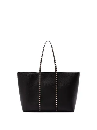 Valentino Garavani `rockstud` Tote Bag In Black  