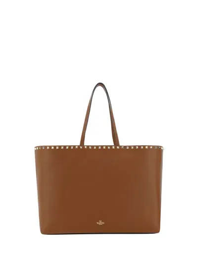 Valentino Garavani Rockstud Tote Bag In Tobacco