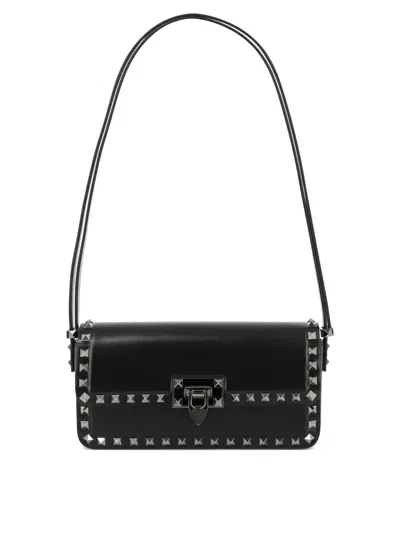 Valentino Garavani Rockstud23 East-west Shoulder Bags In Black