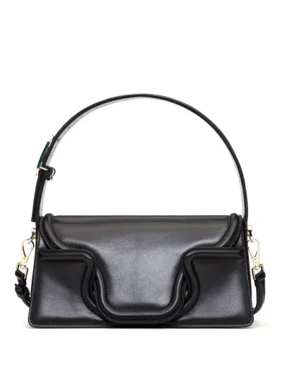 Valentino Garavani Sculpture Leather Shoulder Bag In Black