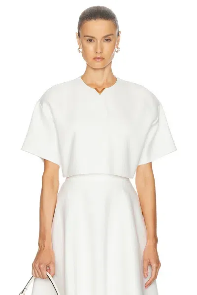 Valentino Short Sleeve Crop Top In Bianco