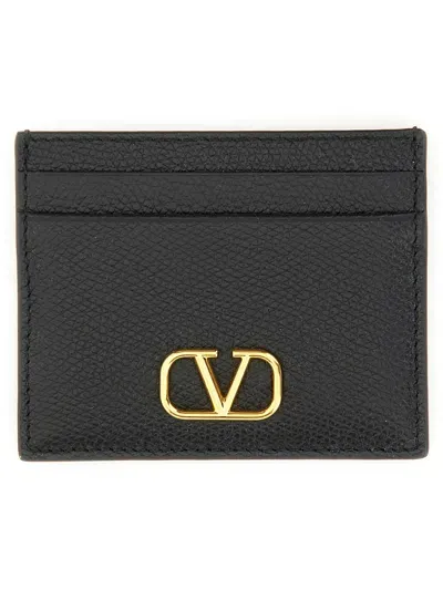 Valentino Garavani Signature Vlogo Card Holder In Black