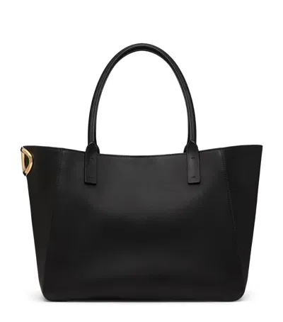 Valentino Garavani Small Calf Leather Vlogo Tote Bag In Black