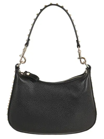 Valentino Garavani Small Hobo Rockstud In Black