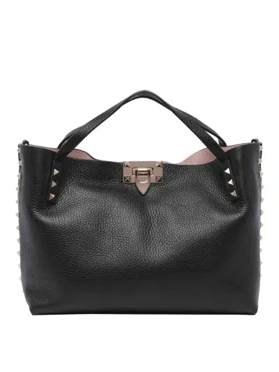 Valentino Garavani Small Rockstud Tote Bag In Negro