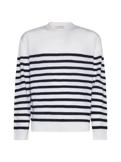 Valentino Sweaters In Avorio/navy